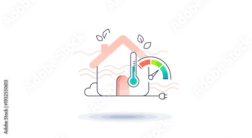 Weather Forecast House Illustration Design.