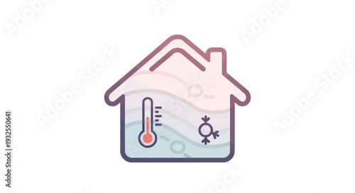 Simple house temperature control icon.