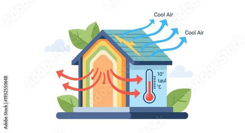 House with Solar Panel Roof Ventilation.