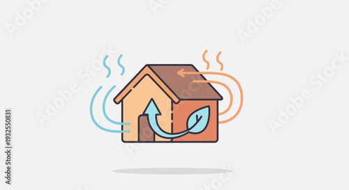 Eco Friendly House With Leaf Inside.