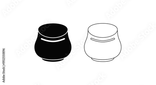 Minimalist black and white vase design Vector