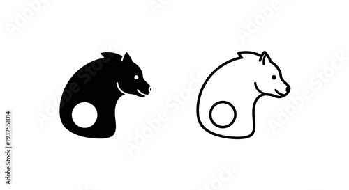 Black and white mythical horse silhouettes Vector