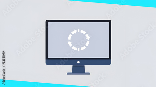 System software update or upgrade. Application loading process symbol web screen. Vector computer technology
