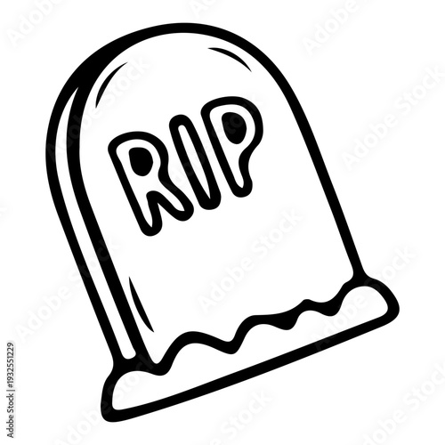 RIP Tombstone Outline Icon