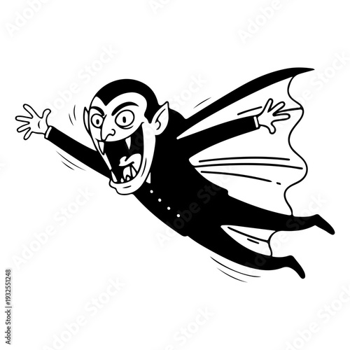 Flying Cartoon Vampire