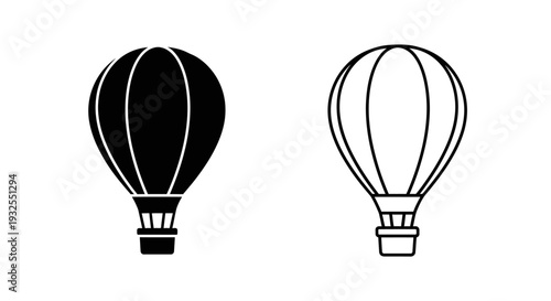 Hot air balloons contrast design Vector
