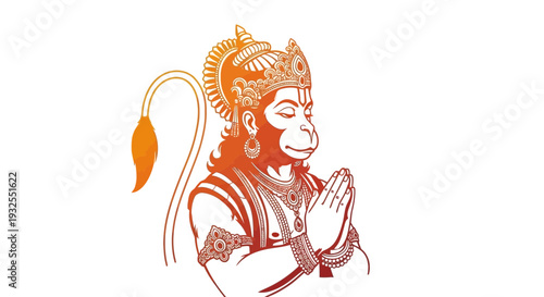 A drawing of a monkey with a leaf on its tail