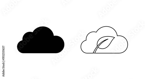 Modern cloud icons with nature touch Vector