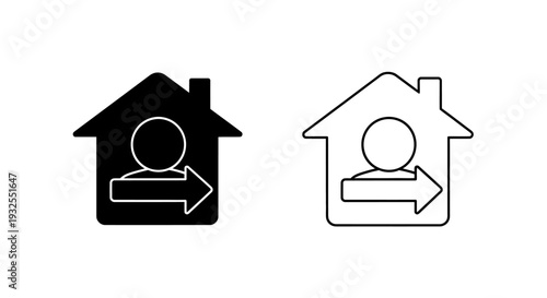 Modern flat icons: home office relocation Vector