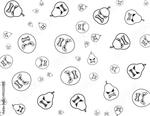 Zodiac signs and symbols scattered illustration on a simple background from a straightforward viewpoint