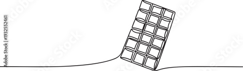 Chocolate Bar for World Chocolate Day Continuous One Line Drawing Vector.one line vector illustration with white background