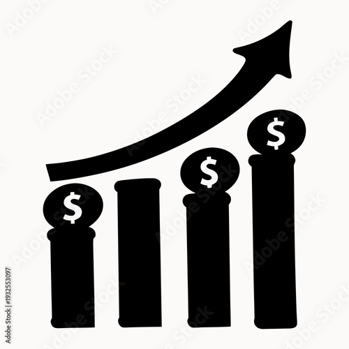 Increasing financial growth with rising profits and investment