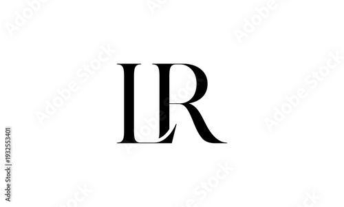 LR initial letters logo or LR monogram