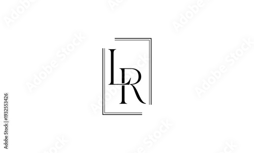 LR initial letters logo or LR monogram