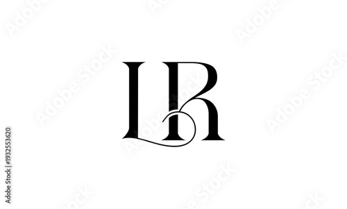 LR initial letters logo or LR monogram