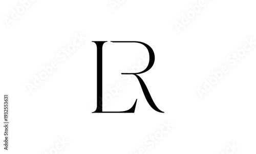 LR initial letters logo or LR monogram