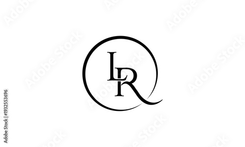 LR initial letters logo or LR monogram