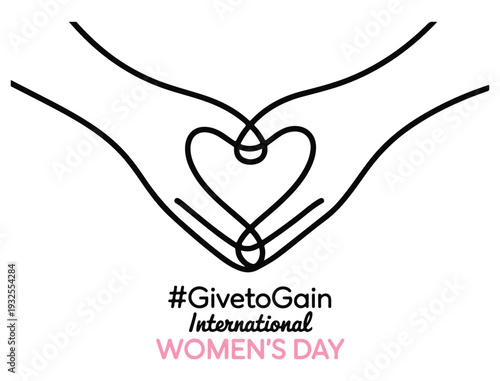 Hands forming heart for International Womens Day