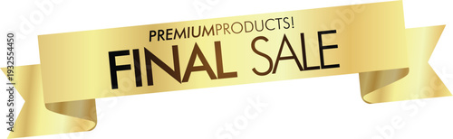 Gold banner with final sale text on white background