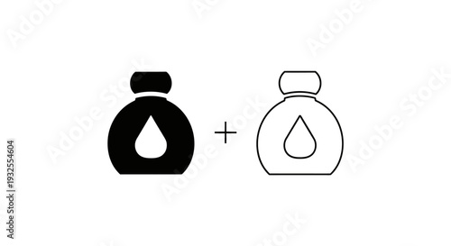 Chemical mixing process icon set Vector