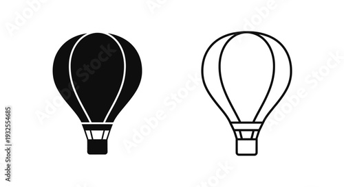 Hot air balloons silhouette design Vector