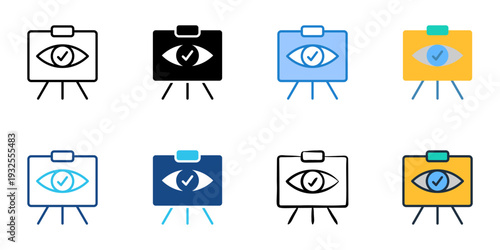 Vision board icons set multiple style collection. Editable stroke 
