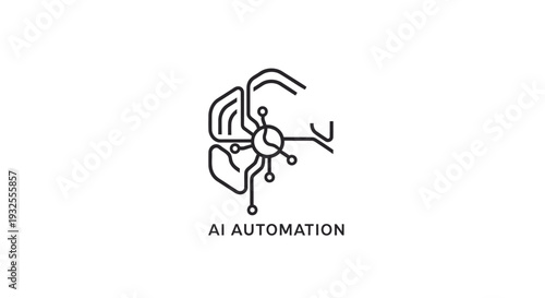 AI Automation Brain Circuitry Technology Concept.