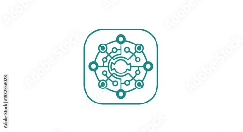 Abstract digital network connection with nodes and lines.