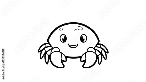 Cute Cartoon Baby Crab Coloring Page