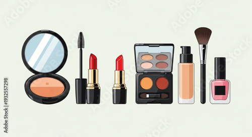 Cosmetics Collection - A Comprehensive Array of Makeup Essentials for Beauty.