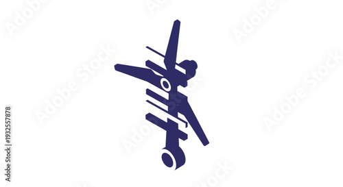 Abstract Geometric Sculpture with Intersecting Planes and Spheres.