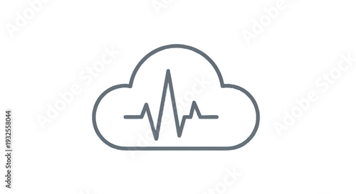 Cloud computing health monitoring system icon.