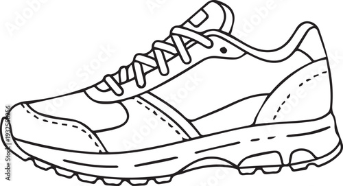 Black outlined icon of Laced Shoes