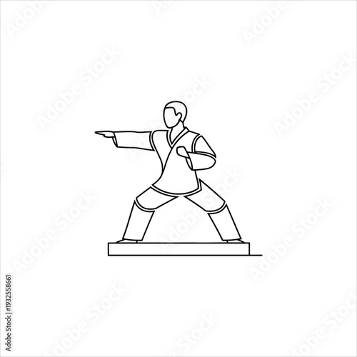 A person in a fighting stance with one arm extended