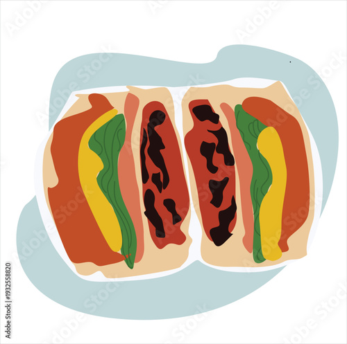 chipotle burrito. Cute flat burrito wrap mexican food vector illustration isolated on white background.
