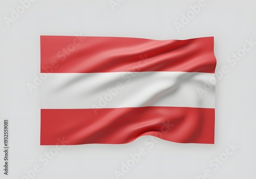 Free Download Waving flag of Austria with red and white horizontal stripes isolated on a simple lightcolored background - GFXLoad