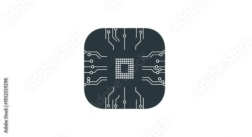 Central Processing Unit Microchip Icon Technology Concept.