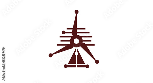 Abstract Geometric Symbol with Triangles and Lines.