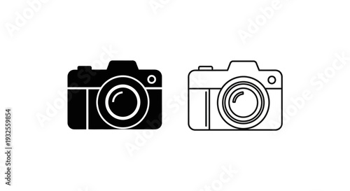 Minimalist camera icons set Vector