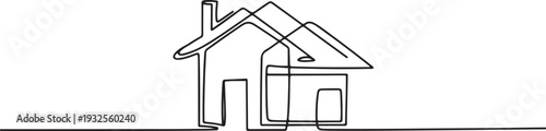 set collection Continuous one line drawing Modern house logo design of real estate house market agency.one line vector illustration with white background