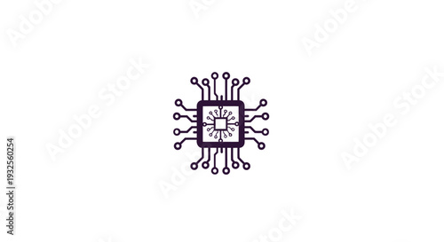 Central Processing Unit Microchip Icon Technology Symbol.