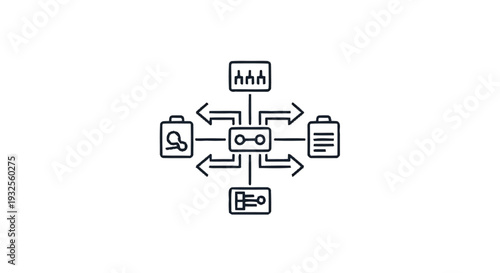 Centralized data processing and analysis system illustration.