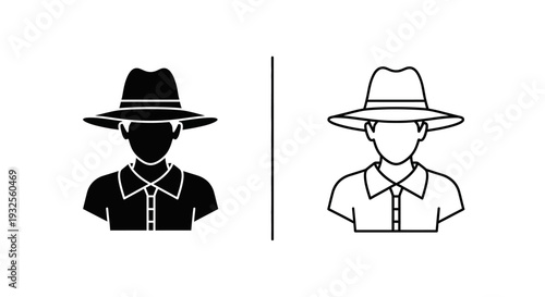 Mysterious vs friendly person icons Vector