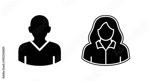 Professional icons male female duo Vector