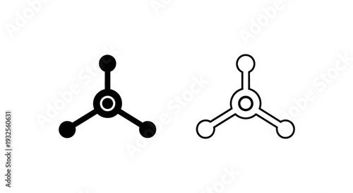Minimalist 3d molecular icons Vector