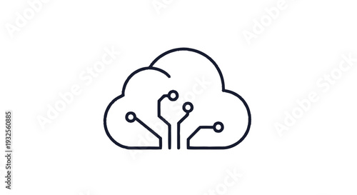 Cloud Computing Technology Circuit Board Icon.