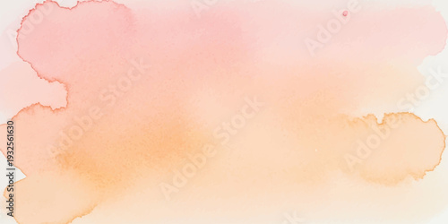Warm watercolor blend of peach and light orange hues on textured paper, abstract background