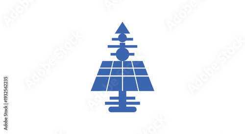 Blue Solar Panel Technology Icon Symbolizing Renewable Energy.