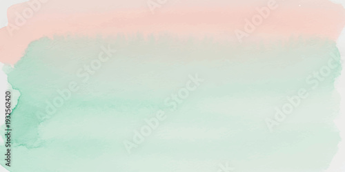 Soft gradient watercolor wash in blush pink and mint green, subtle texture, abstract background