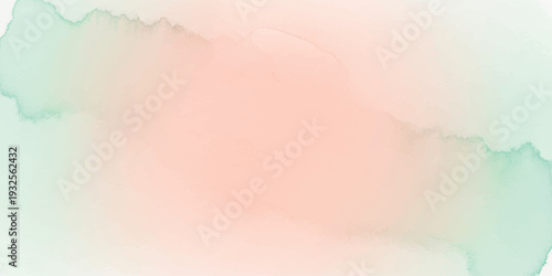 Abstract watercolor texture in soft peach and light green, organic brush strokes for backgrounds